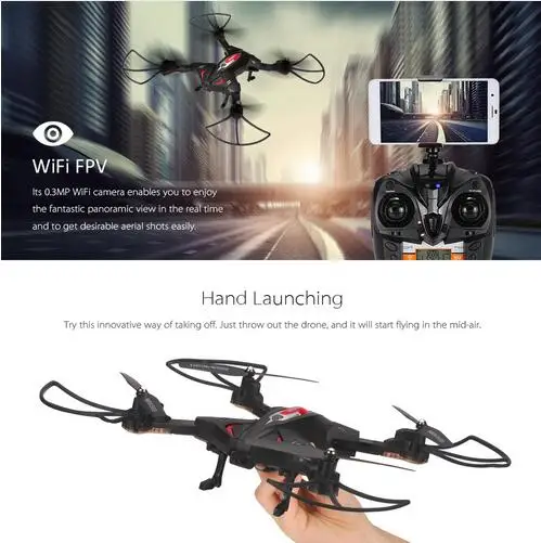 Wifi FPV RC font b Drone b font TK110HW with 720P HD Camera Folding RC Quadcopter
