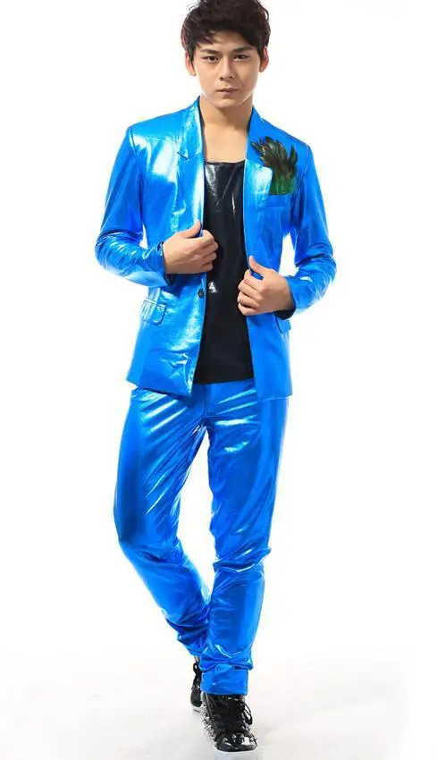 Stage 1 синие корейские костюмы набор мужской бейзер Пиджак Приталенный Блейзер terno masculino мужской пиджак 2XL настраиваемый