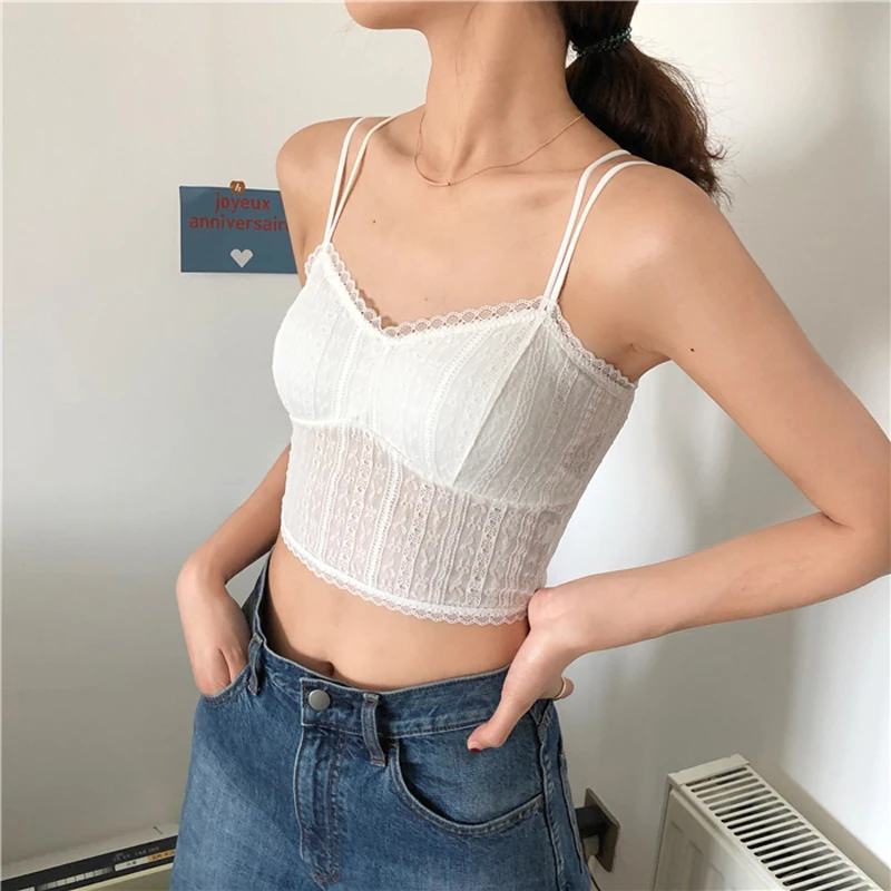 

2 Colors Mihoshop Ulzzang Korean Korea Women Fashion Clothing Sexy Lace White Underwear Tube Tops