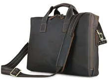 J.M.D  High Quality 100% Genuine Leather Laptop Bag For Business Men Fashional Chocolate Handbag Shoulder Bag 7167R