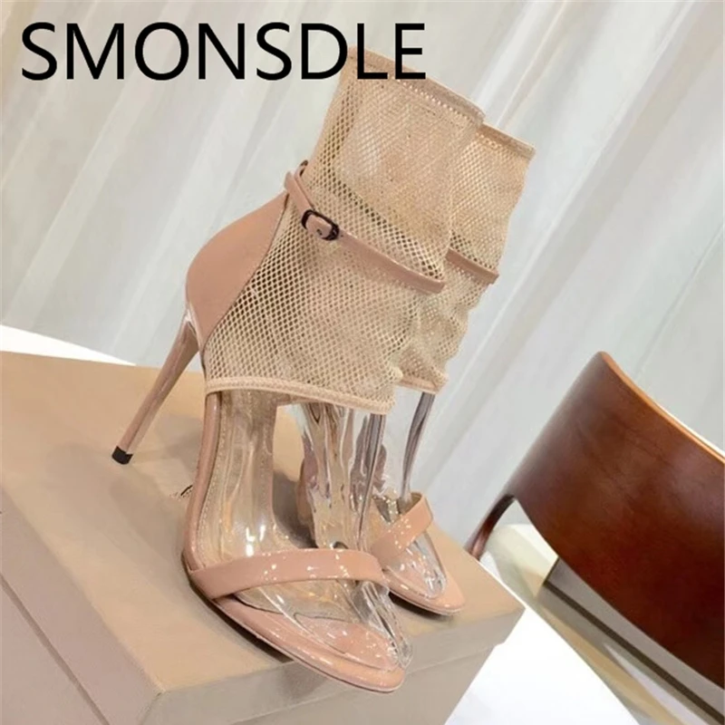 2018 New Summer Women Air Mesh Sexy Hollow Out Gladiator Sandals Buckle Strap Open Toe Thin High Heels Ankle Boots Shoes Woman цена 2018 New Summer Women Air Mesh Sexy Hollow Out Gladiator Sandals Buckle Strap Open Toe Thin High Heels Ankle Boots Shoes Woman цены онлайн