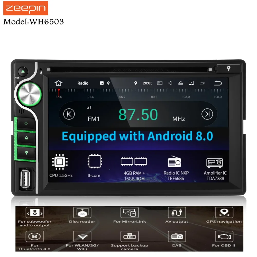 

ZEEPIN 2Din Android Car Intelligent System With 8 Core 4GB+16GB Car Head Unit Support Bluetooth WiFi For Fpeugeot 307 Universal
