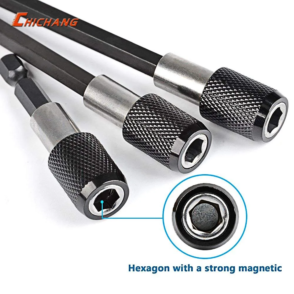 

3Pcs Magnetic Screwdriver Bit Holder 2.5" 4" 6" Hex Shank 1/4-inch Quick Change Drill Bit Extension Set