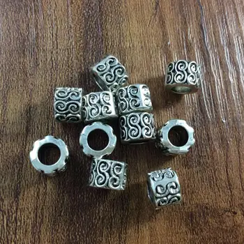 

30pcs Antique Silver Beads,Large Hole Beads , Metal Spacer, Tibetan Style Beads , Crafted supplies findings,diy