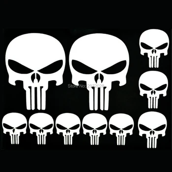 

Funny Creative Reflective Car Stickers A Group of Punisher Skull Decal Car Whole Body Styling Vinyl