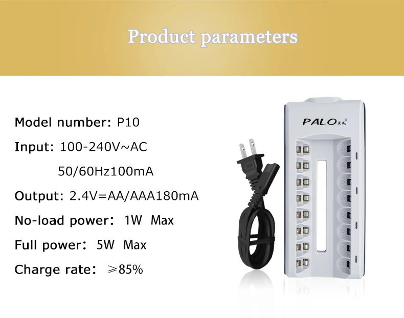 PALO 8 слотов светодиодный дисплей smart AA зарядное устройство для AA/AAA перезаряжаемые батареи+ 8 шт 3000mAh Ni-MH AA перезаряжаемые батареи