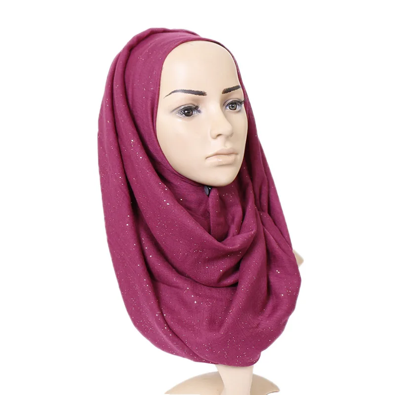 90*180cm fashion muslim women cotton hijab scarf glitter foulard femme musulman shawls islamic headscarf malaysia hijab