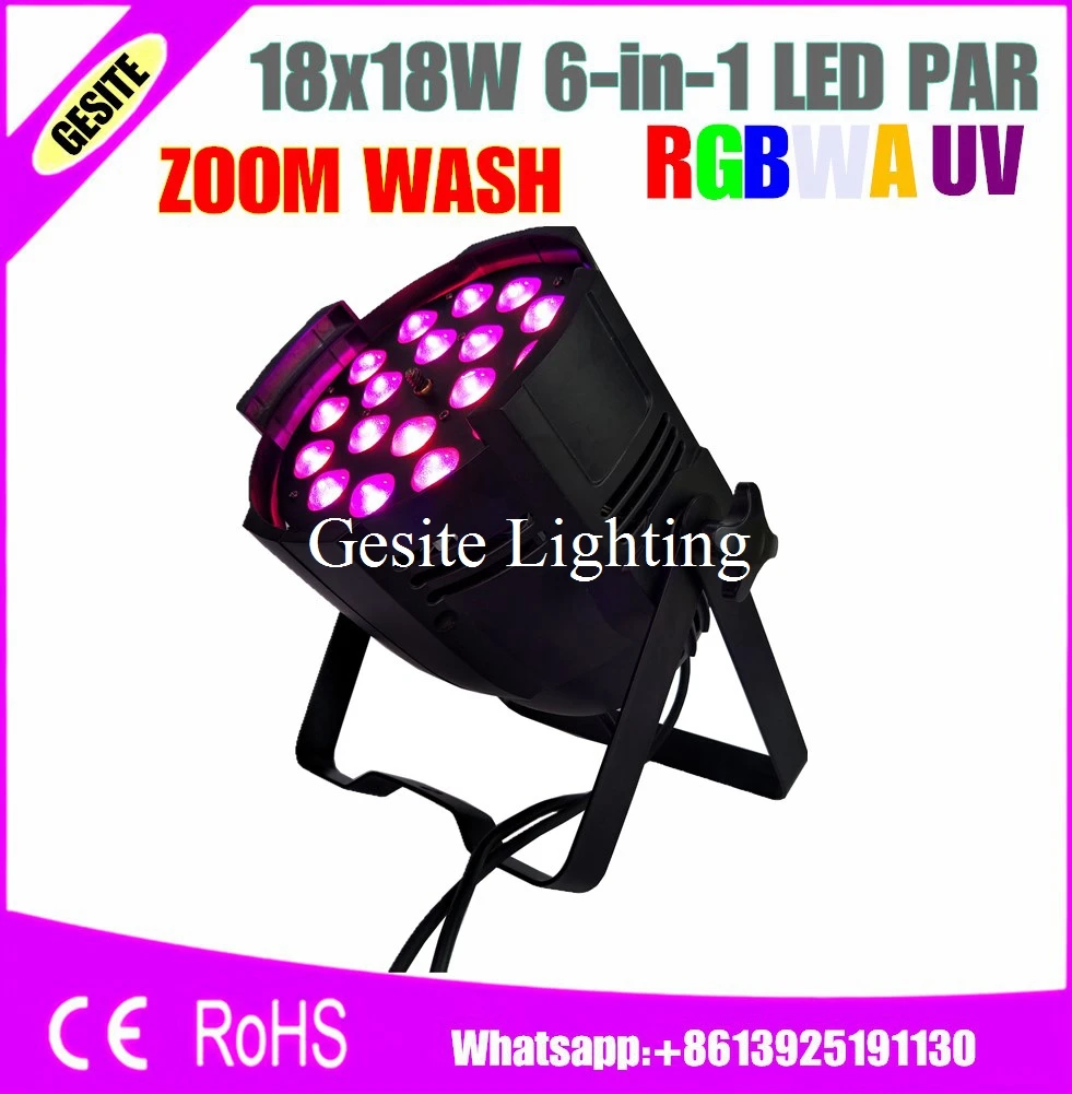 Светодиодный прожектор RGBWA UV DMX 512 18x18 Вт с дистанционным управлением 4 шт./лот |