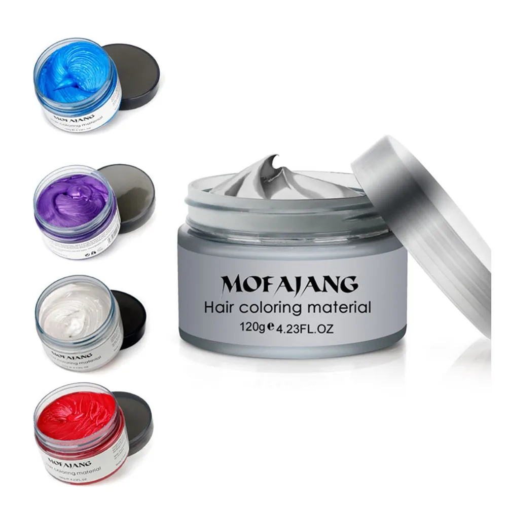 Hair Colour Cream Pomades Modeling Pomade Hairstyle Waxes Ash Wax Hair Color Wax Mud Disposable Modeling Dye Cream Washable