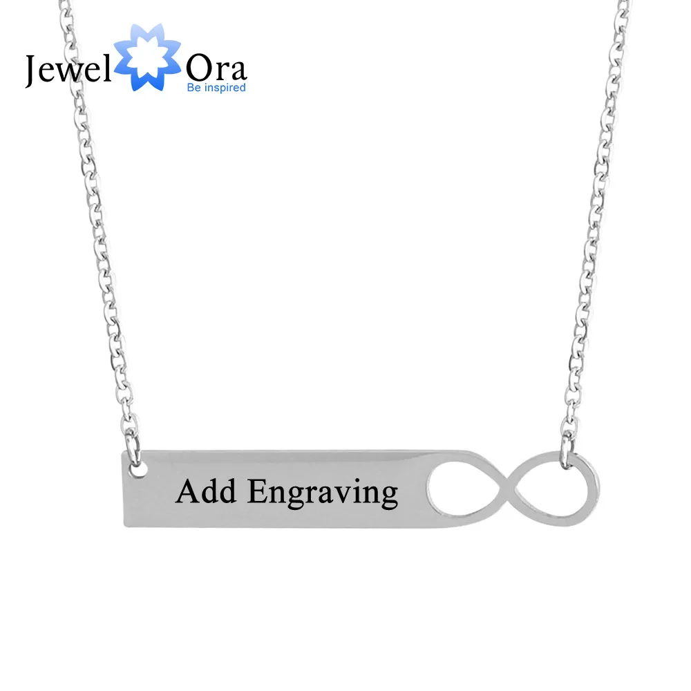 

Personalized Customization Infinity Necklace Engrave Name Stainless Steel Necklaces & Pendants For Women (JewelOra NE101786)