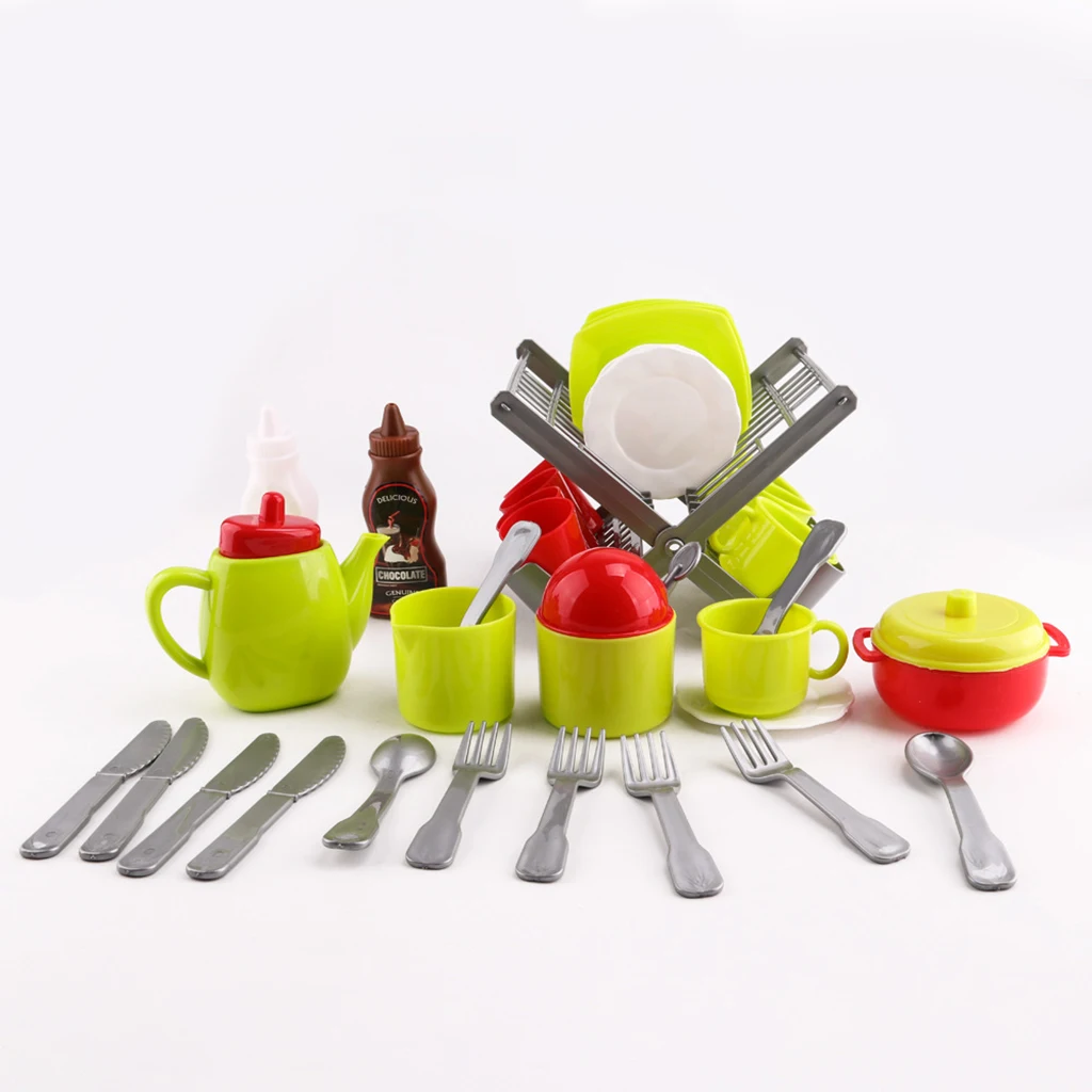 Игрушечный миксер Play Toy-Cups, Cutlery, Pot, Dishes & Drainer (34-piece)