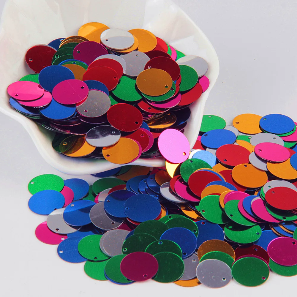 Разноцветные блестки 3мм-30 мм, плоские круглые свободные блестки поделки для дизайна ногтей DIY маникюр Свадебные украшения ПВХ блестки Lantejoulas - Цвет: 15mm round