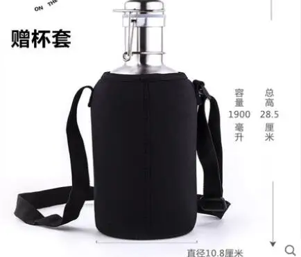 1900ml Фляга из нержавеющей стали, большая емкость, 1,75 кг, бытовой портативный чайник на открытом воздухе, 64 унции - Цвет: 1900ml