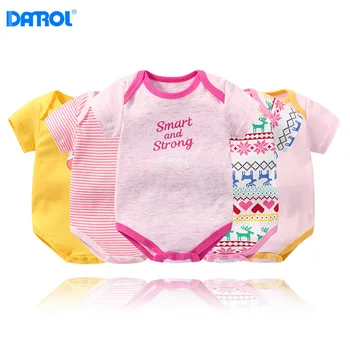 

DANORL Baby cotton bodysuits 5pcs/lot Infant Short Sleeve Clothing Jumpsuit Baby Boy Girl Bodysuits