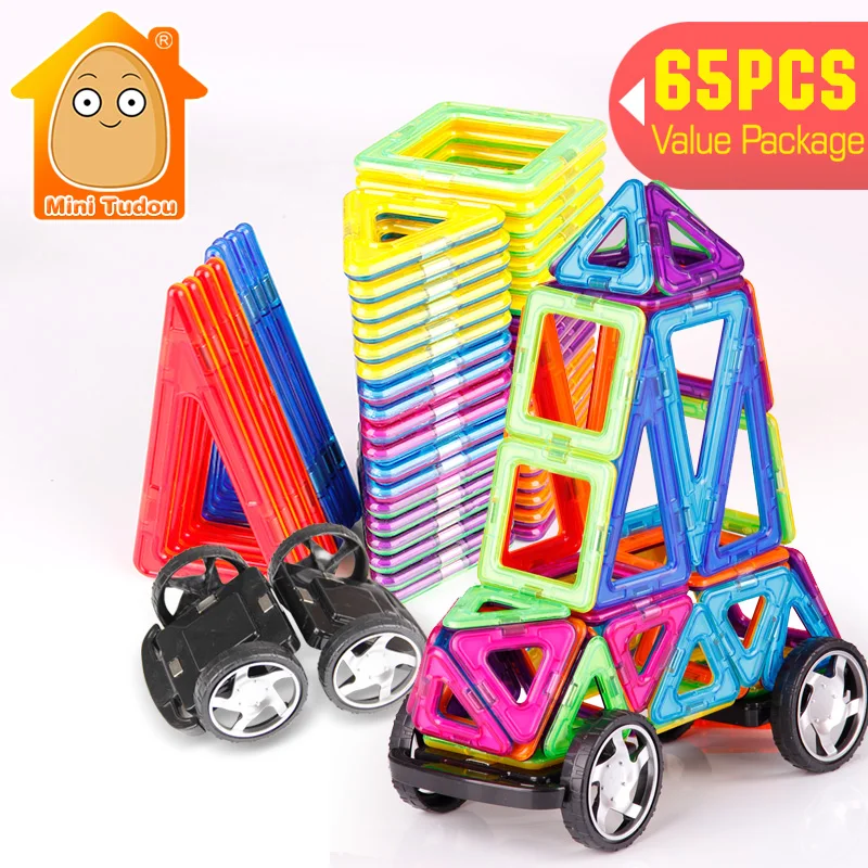 

3D Assemblage 65PCS Building Blocks Model Kit Magnetic Constructor Gift Diy Enlighten Bricks Educational Kids DIY Toy