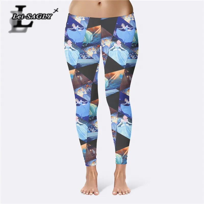 

2019 Cinderella Princess Digital Printed Leggings Creative Interest Fashion Fitness Women Popular Pants