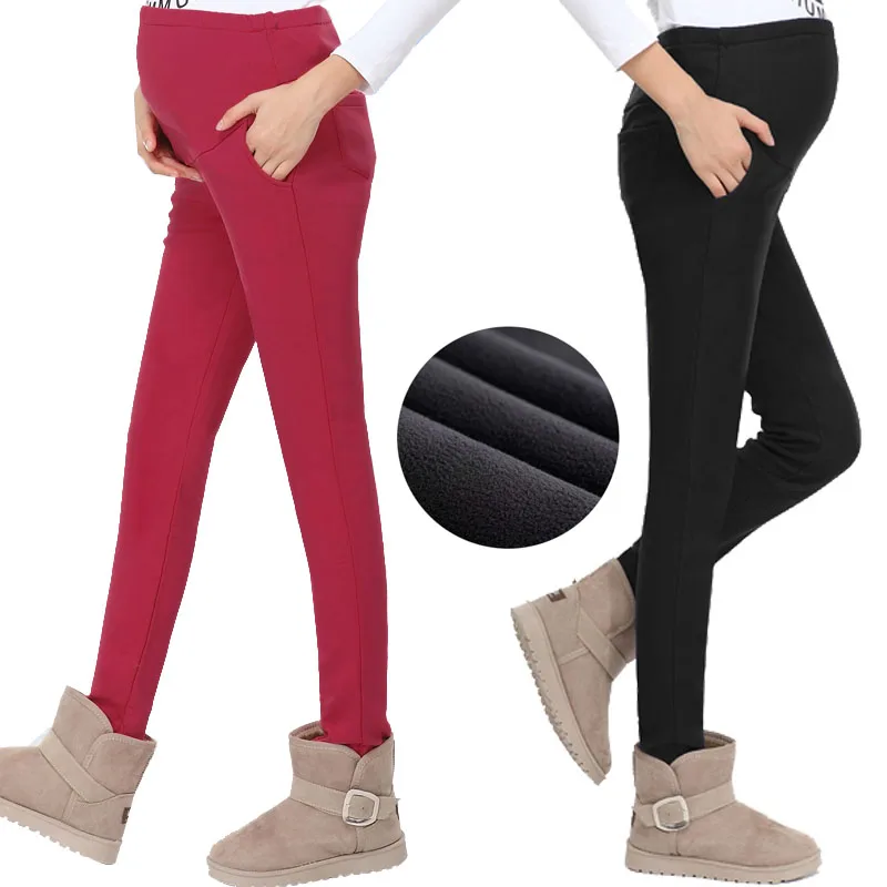 

Winter Warm Maternity Pants for Pregnant Women Plus Velvet Pregnancy Clothes for Autumn Pregnant Clothing Cotton Leggings