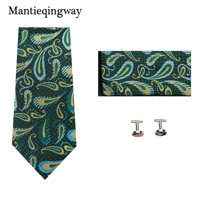 Mantieqingway деловой галстук набор для мужчин повседневное карманное квадратное