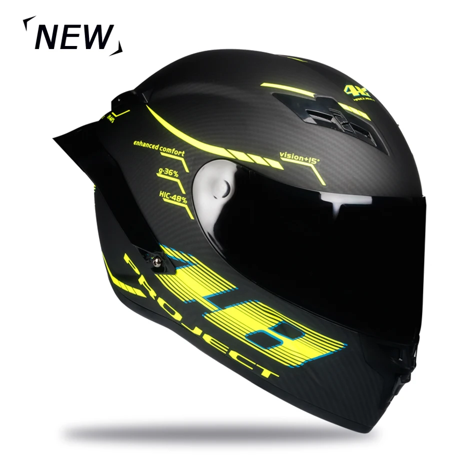 Casco de moto de fibra de carbono de cara completa casco profesional de carreras Kask DOT Arco Iris visera Motocross fuera de carretera - 6