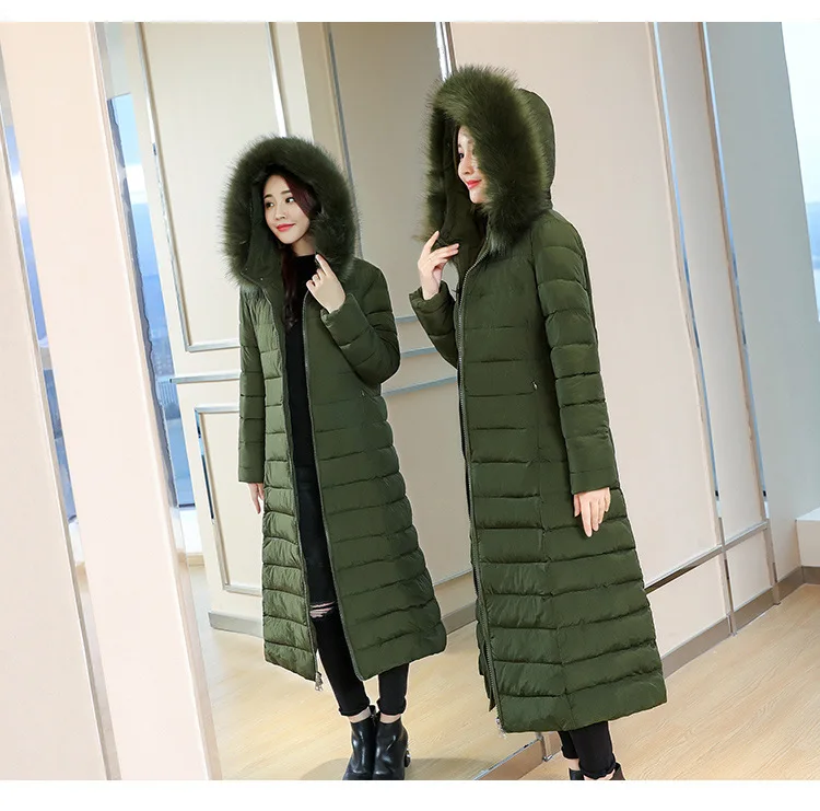 Women popular new women long over-the-knee heavy cotton-padded jacket fashionable with thick coat