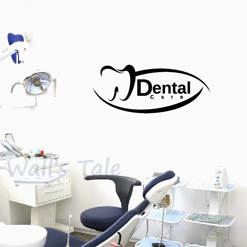Creative Design Dental Sign Vinyl Wall Stickers Dentist Clinic Door Window Decor Dental Care