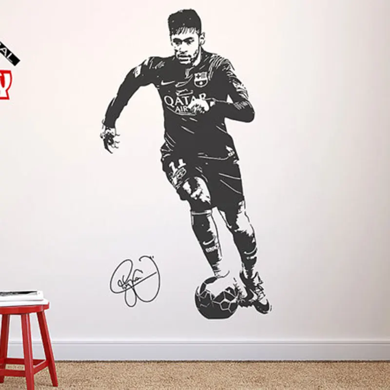 Neymar da Silva Santos Junior Наклейка на стену Br переводной Декор на стену креативная Спортивная Наклейка на стену s декор для комнаты мальчика