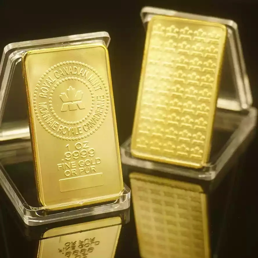 

The Royal mint bullion cion 1 OZ 24K real gold plated ingot badge 50 mm x 28 mm collectible decoration bar