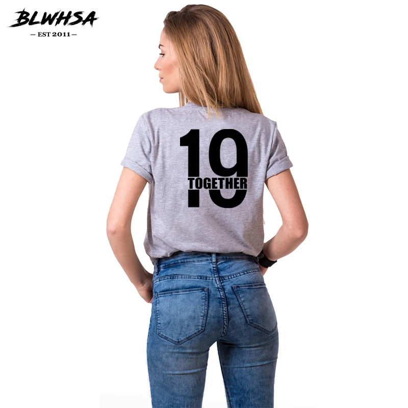 BLWHSA с 1980 года парные рандомные повседневные женские серые футболки летняя