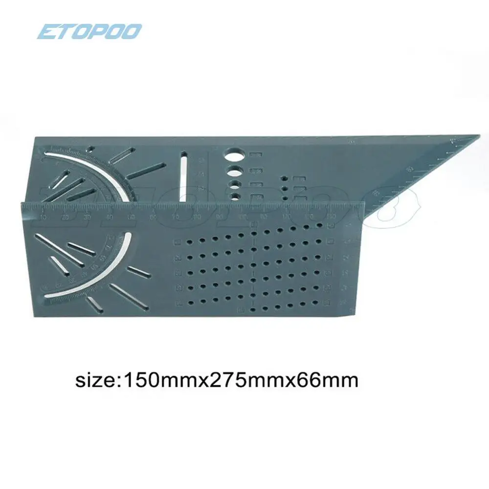 

Woodworking Gauge Ruler 3D Mitre Angle Measuring Square Measure Tool 45 Degree and 90 Degree Angles T-type Ruler