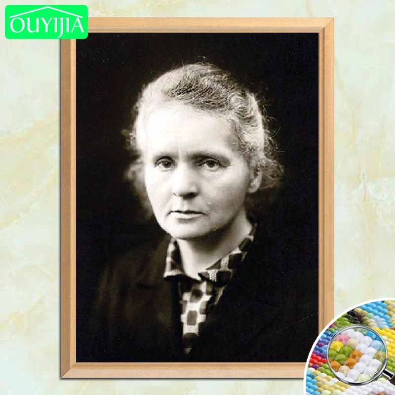 OUYIJIA Madame Curie Portrait 5D DIY Алмазная картина полностью квадратная вышивка Стразы