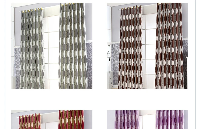 Полосатые жаккардовые 4 цвета шторы для гостиной светонепроницаемые шторы для спальни оконные шторы домашний декор