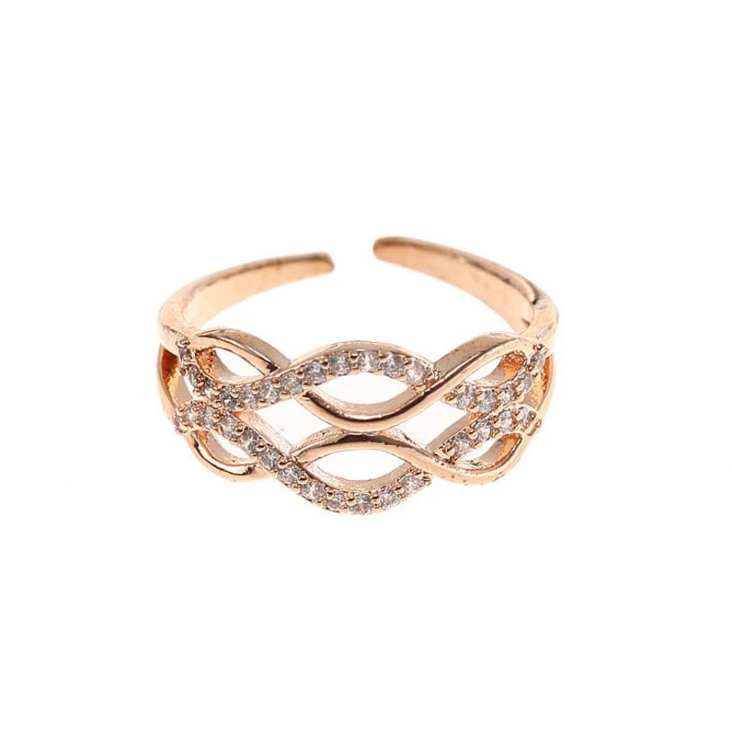 

Hollow Out Tree Leaf Wave Ring Tail Ring Joints Forefinger Small Finger Rings for Women Elegant Design simple opening Jewelry