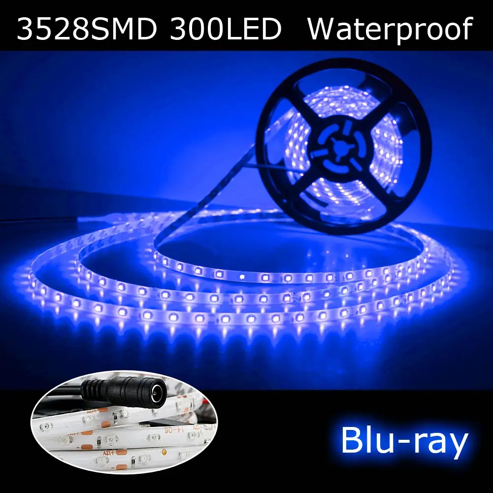 Светодиодная лента водонепроницаемая 5 м 3528SMD 300LED гибкая для украшения дома и