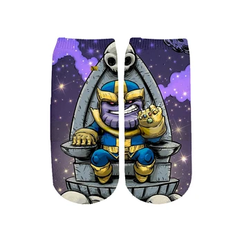 

Summer Men/women Kids Thanos Marvel Avengers 4 3D Print Short Socks cartoon Batman Superman SpiderMan Captain America Novelty