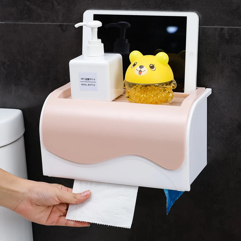 

Hand carton toilet tissue box free punch paper roll paper toilet paper box waterproof toilet paper shelf LO4195
