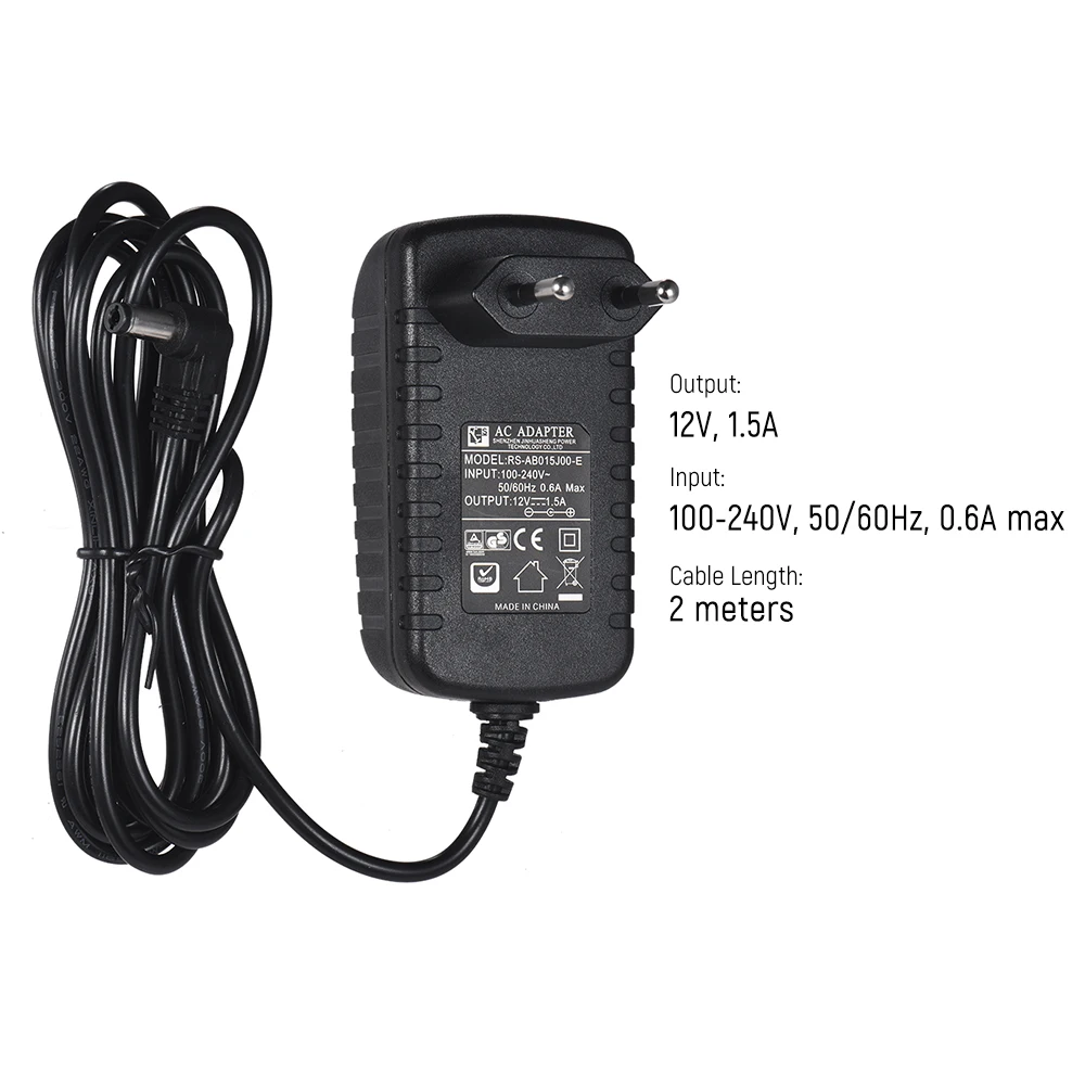 12V 1.5A AC Видео огни адаптер питания для Viltrox L116T L116B L132T L132B VL 162T светодиодный видео