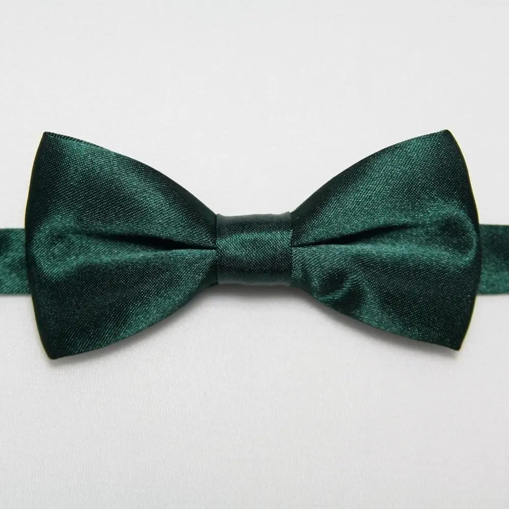 HOOYI модные однотонные мальчика бабочка-бабочка галстук Gravata corbatas подарок - Цвет: Черный зеленый
