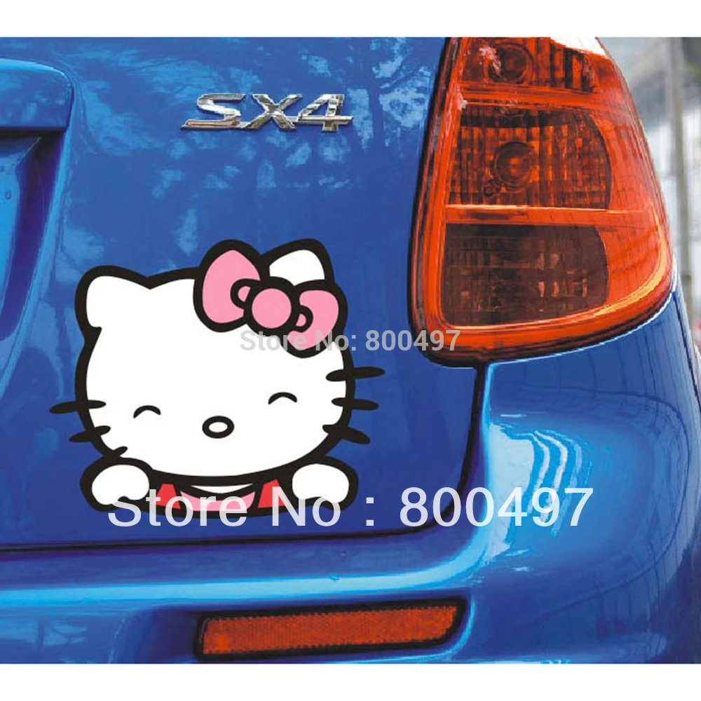 Funny Hello Kitty Car Stickers Car Decal 14 x 12 cm for Toyota Ford