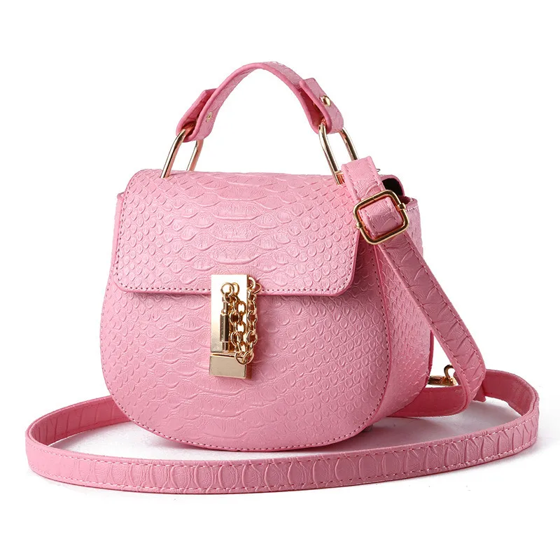 Elegant PU Women Handbag Pink Casual Shoulder Bag Crossbody Messenger