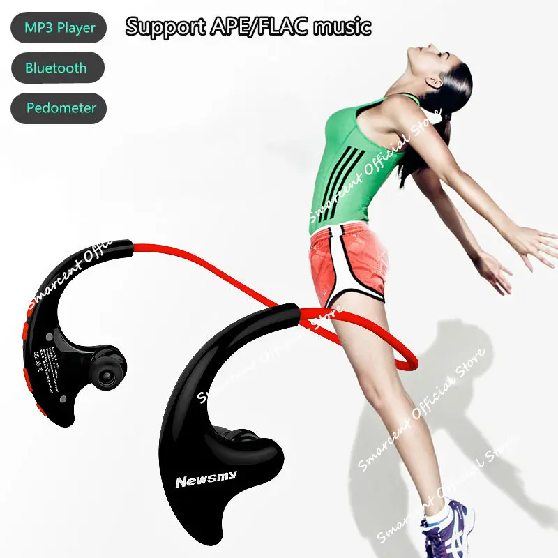 

Hifi Sports MP3 Player 8GB Memory Bluetooth 4.2 MP3 Player With Microphone Pedometer upport APE FLAC Music for IOS Android Phone