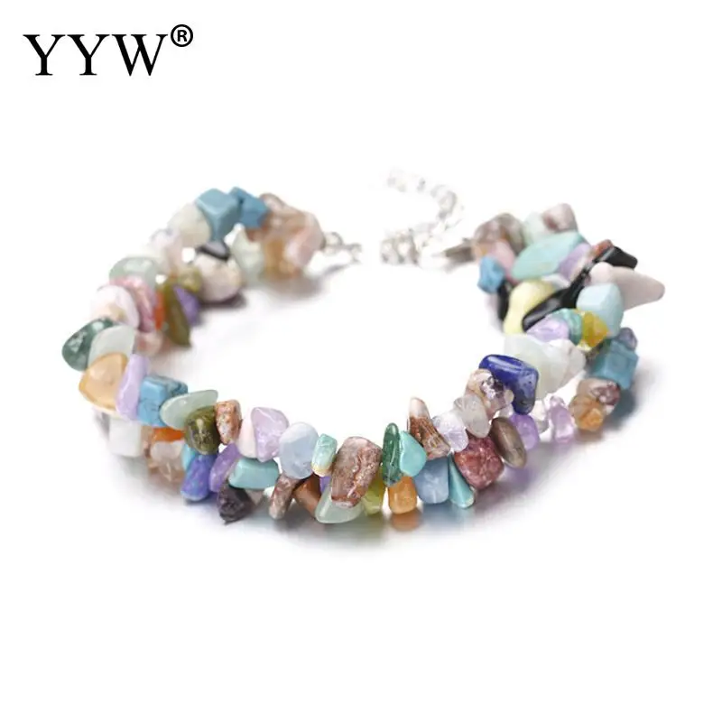 7 цветов, женские браслеты рейки, звенья цепи, застежка-лобстер, целебный баланс, натуральный камень, бусины, медитация, прозрачный кварцевый браслет
