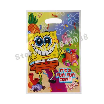 

500pcs Loot Bag for Kids Birthday/festival Party DecorationSpongeBob Squarepants Theme Party Supplies Candy Bag Shopping GiftBag