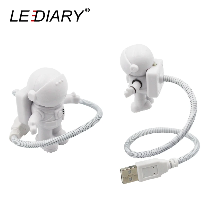LEDIARY Funny Astronaut/Spaceman LED Night Light USB Desk Lamp Computer PC/Keyboard Flexible Book Light Cartoon Figure Present spaceman adjustable usb led night light
