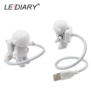 

LEDIARY Funny Astronaut/Spaceman LED Night Light USB Desk Lamp Computer PC/Keyboard Flexible Book Light Cartoon Figure Present