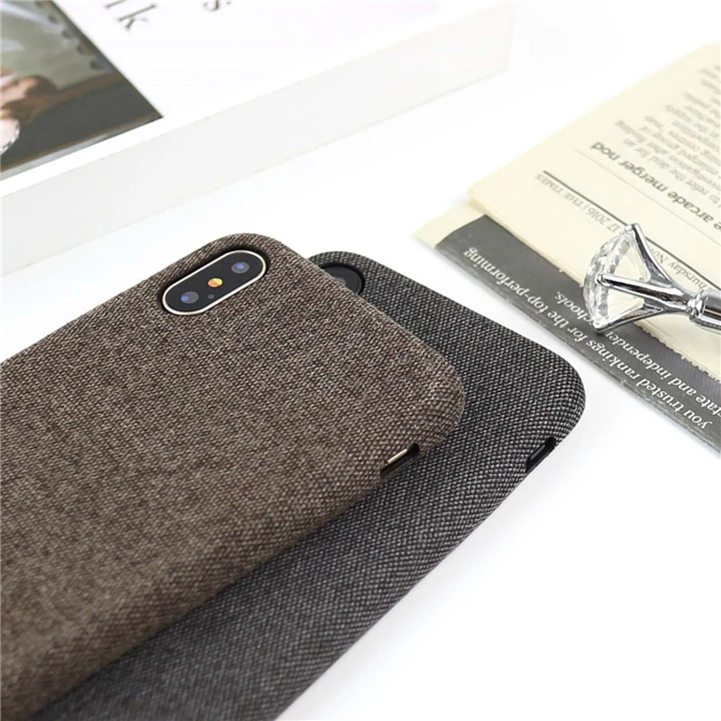 Tela Simple caso suave de la textura TPU para iphone 6 6 S 7 8 más X lona silicona para iphone 8 7 más X funda capa caso