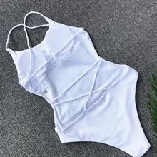 Бикини, бандаж, Цельный купальник, однотонный полосатый Женский купальник без спинки, Холтер, купальный костюм, женский бикини