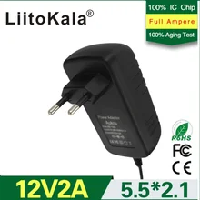 Liitokala 12V 2A Power Adapter 18650 Battery Charger EU/US Plug DC 5.5* 2.1 MM Output Supply Free Shipping