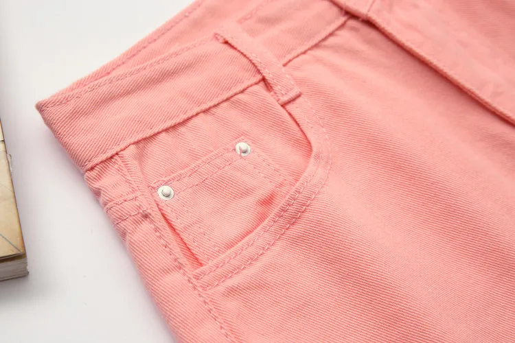 Pink New Fashion Women Jeans Short Summer High Waist Denim Shorts Ladies Casual Female Bule Short Pants Plus Size (6)