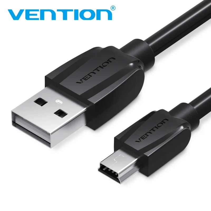 Vention Mini USB Cable 1m 2m Mini USB to USB Cable For Cellular Phones MP3 MP4 Tablets GPS Digital Camera HDD USB Mini Cable