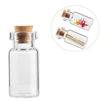 

50PCS Mini Empty Clear Glass Bottle With Cork Small Tiny Vials Jars Transparent 5ml Drift Clear Glass Wishing Cork Bottle
